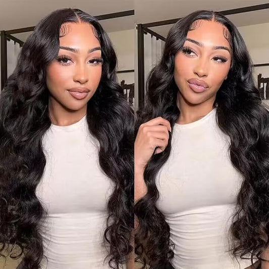 4x4 Body Wave Lace Front Wigs Human Hair Pre Plucked with Baby Hair 150% Density 16 Inch Human Hair Wigs Brazilian Virgin Frontal 4x4 Glueless HD Lace Closure Wig Human Hair for Black Women