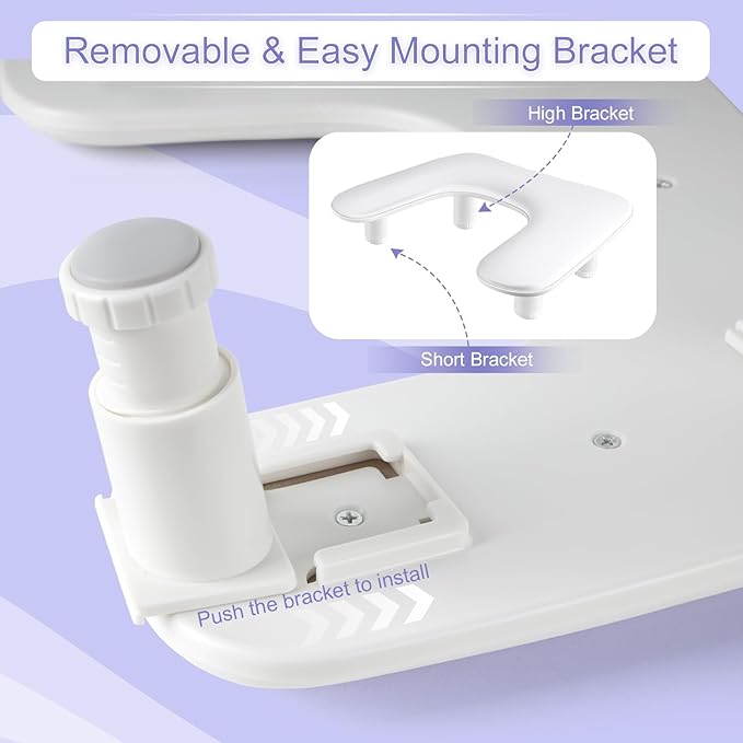 Arm Rest for Nail Tech: Adjustable Height PU Leather Nail Rest Stand, U-shaped Professional Manicure Hand Rest Pillow for Acrylic Nails Salon Home Use White