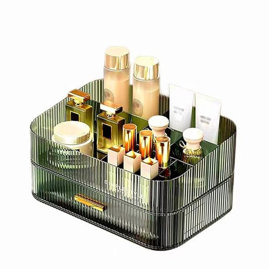 MIUOPUR Makeup Organizer with Stackable Drawers, Bathroom Vanity Organizers and Storage, Ideal for Desk and Dresser Countertops, Great for Cosmetics, skincare, Lipsticks, Nail Care -Green