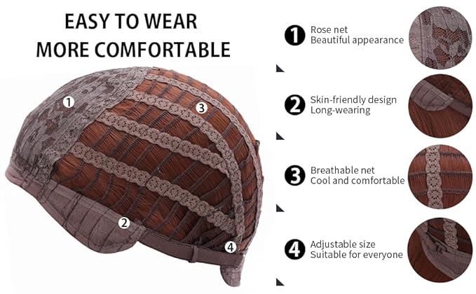 BERON Women Ginger Wigs Long Curly Wave Wig for Girls Dark Orange Middle Part Heat Resistant Synthetic Hair Wigs for Cosplay Party or Daily