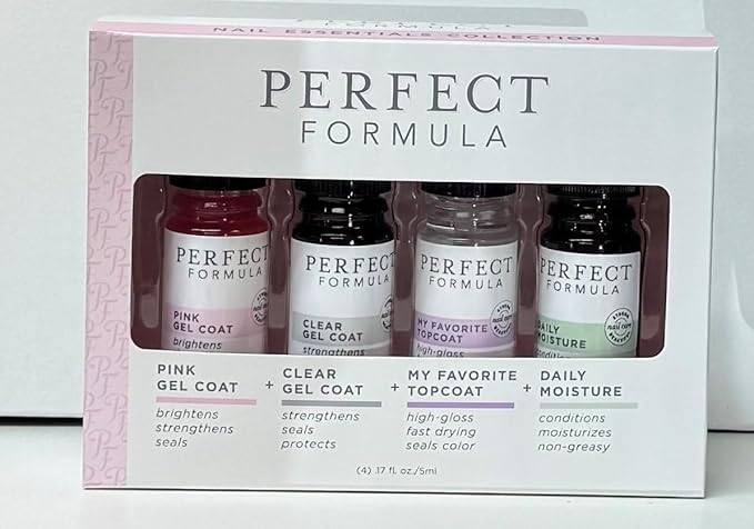 Perfect Formula Nail Collection - The Perfect Keratin Nail Treatment Manicure - A "Suit of Armor for Your Nails" - 4 pieces.