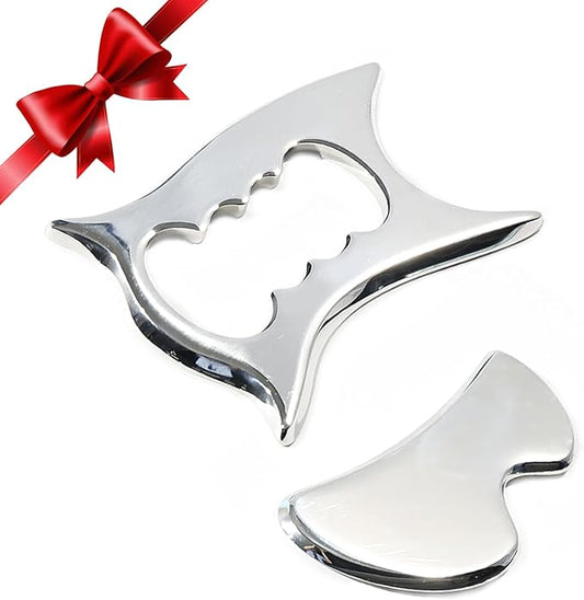 JWCASA Muscle Scraper Scar Tissue Massage Tools Foot, Neck, Knee, Leg Back Massager IASTM Tool for Physical Therapy & Plantar Fasciitis with 2 Pieces Set 5