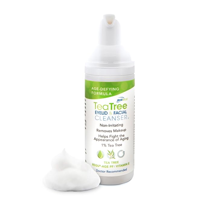 Eye Eco Age-Defying Tea Tree Eyelid and Facial Cleanser –Hydrating & Non-Irritating Cleanser – Infused with Shea Butter & Vitamin E - Vegan and Gluten-Free -180mL