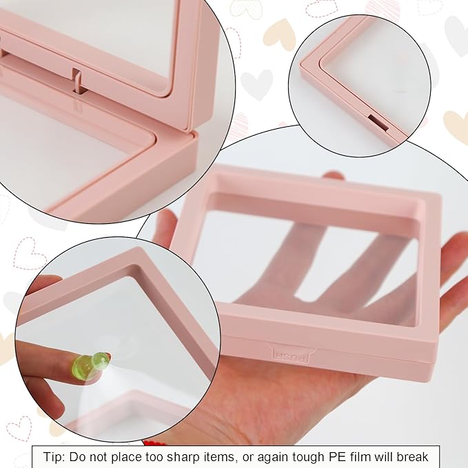 30 Pcs Press On Nail Packaging Nail Boxes Storage Display Box with 90 Pcs Adhesive Double Sided Tape with 30 Pcs Thank You Display Cards or Nail Salon Pink