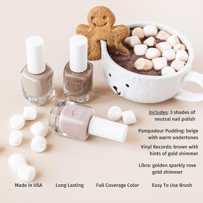 duri Nail Polish, 775 Vinyl Records, Gorgeous Tan with Golden Shimmer, Full Coverage, Quick Drying, Long Lasting, 0.45 Fl Oz