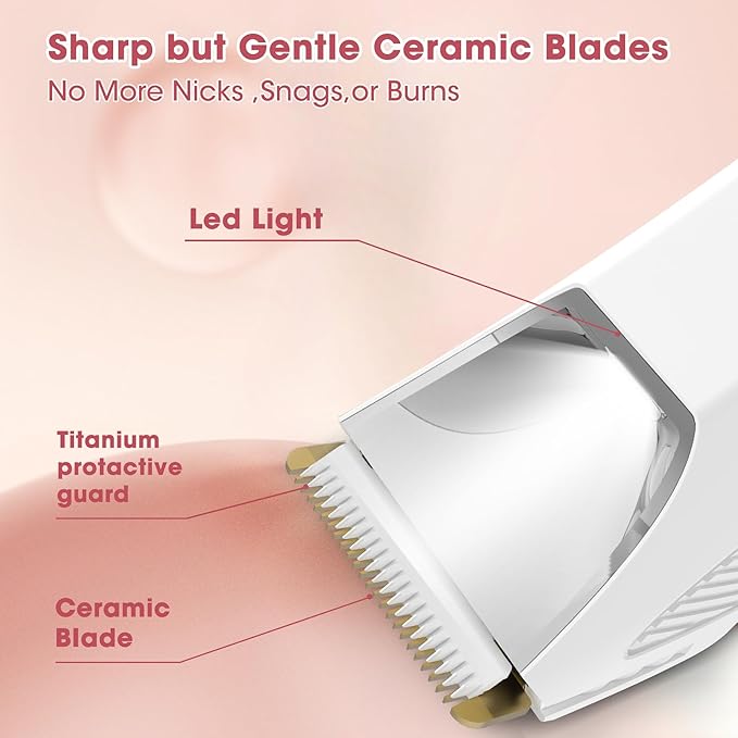 Electric Razors for Women & Men- Bikini Trimmer Women- Manscape Ball Trimmer for Men,Wet/Dry Men's Electric Shavers,No Nicks, No Cuts, Rechargeable & Waterproof Body Shaver,White