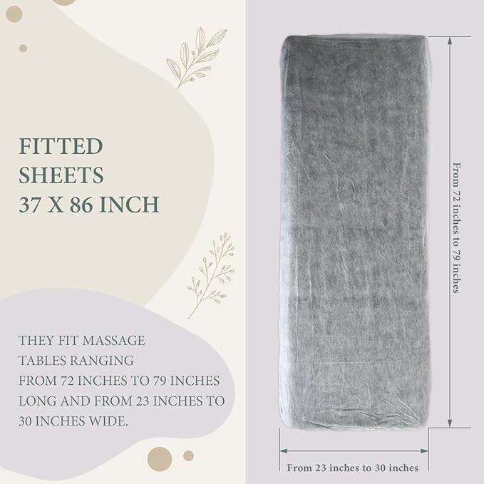 100 PCS Disposable Fitted Sheets for Massage Table, 86 x 37 inch Disposable Bed Sheets Adjustables, Massage Sheets, White Disposable Massage Table Sheets, Hotel, Beauty Salon