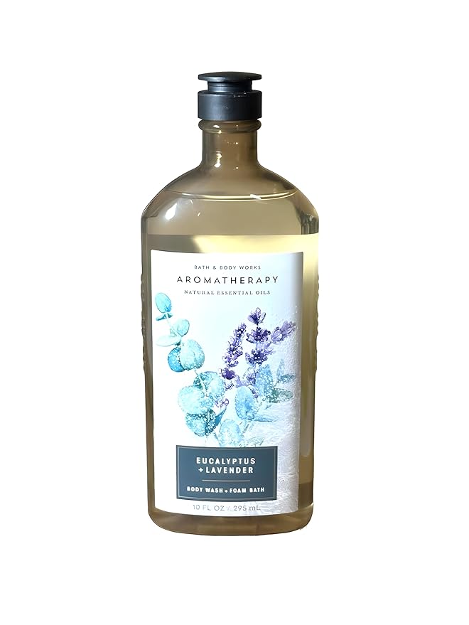 Bath and Body Works Aromatherapy Calm Eucalyptus Lavender Body Wash & Foam Bath 10 Ounce Full Size
