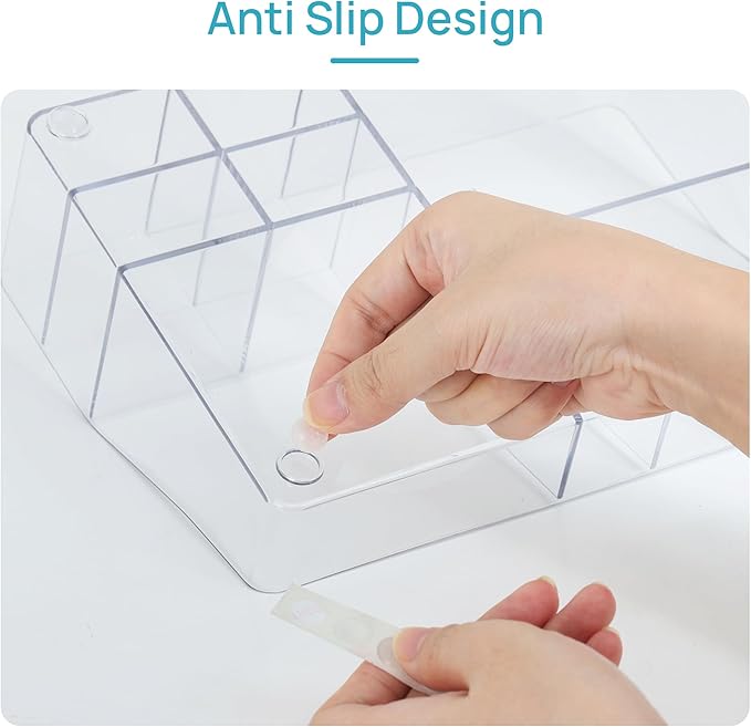 Vtopmart 1 Tier Clear Makeup Organizer, Cosmetic Storage for Dresser Countertop and Bathroom Vanity, Beauty Holder for Lipstick Brush Skincare