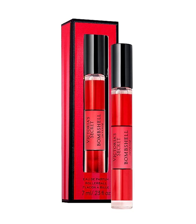 Victoria's Secret Bombshell Intense Eau de Parfum Rollerball, Notes of Cherry, Red Peony & Sultry Vanilla, Travel Size Mini Perfumes for Women (0.23 oz)