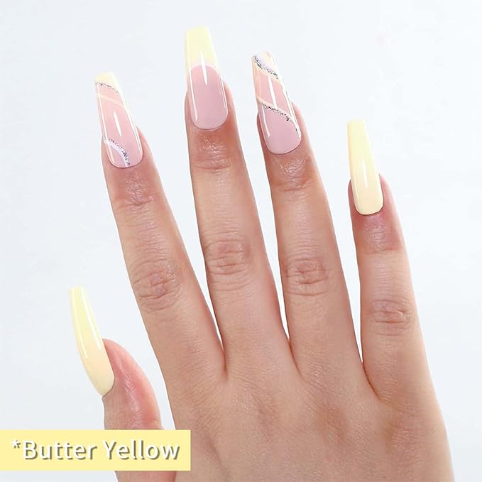 JR 9 Pcs 0.5oz Gel Polish Kit 9 Bright Shades for Beach Vacations & Pool Parties, Quick Dry, Fade-Proof & Non-Toxic Soak Off Polish Home DIY Gift E Yellow Series