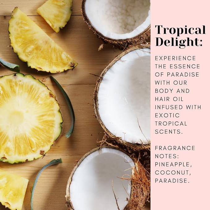That's That Magic Hair and Body Oil - Tropically-Scented, Non-Greasy, Moisturizing, Hydrating, and Nourishing Glow. Sensitive Skin Safe, Clean Beauty
