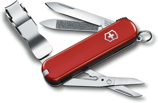 Victorinox Nail Clip 580, 8 Functions, Swiss Made Multi-Tool with Nail File, Nail Cleaner and Small Blade - Red