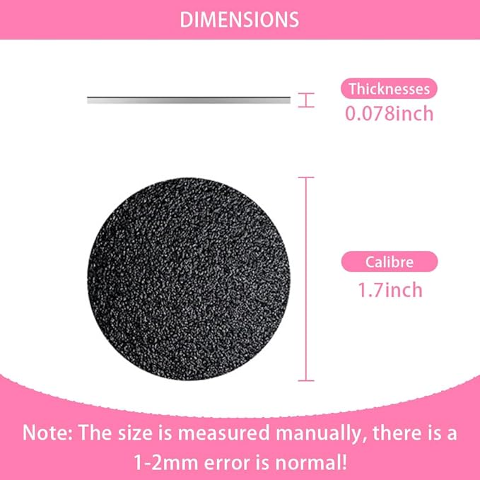 60 Pcs Sandpaper Set 1.7'' x 1.7'' for Electric Foot Callus Remover,Pedicure Disc,Sander Discs Replace Set - 1 Box (30 Fine Grit and 30 Coarse Grit)
