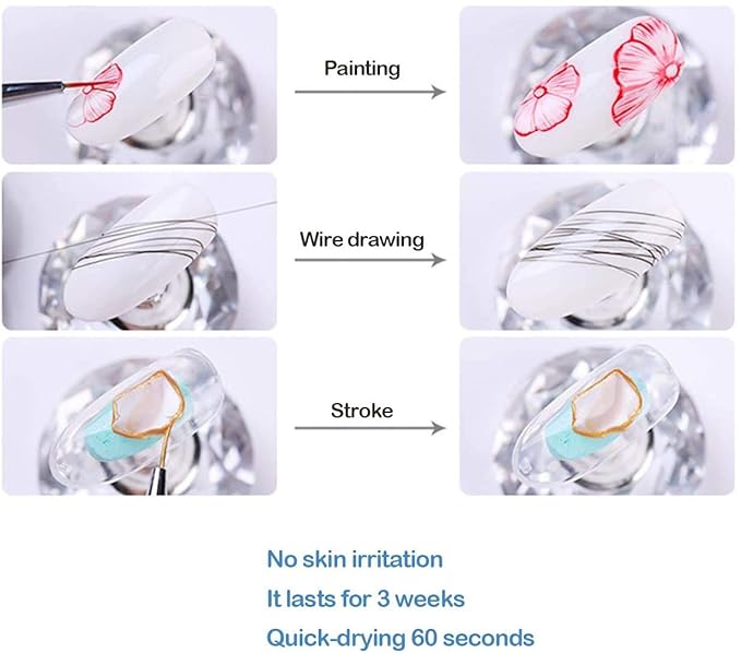 10 Colors Luminous Spider Gel, UV Gel Nail Polish with 2 Nail Art Line Pen Tools DIY Glow in The Dark Nail Art Drawing Gel for Line Neon Fluorescent Effect Manicure Decorations for Party Dance