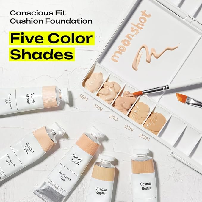 MOONSHOT KOREA Conscious Fit Cushion Foundation 15N Cosmic Cream + (refill) SET (Cosmic Cream, 15N)