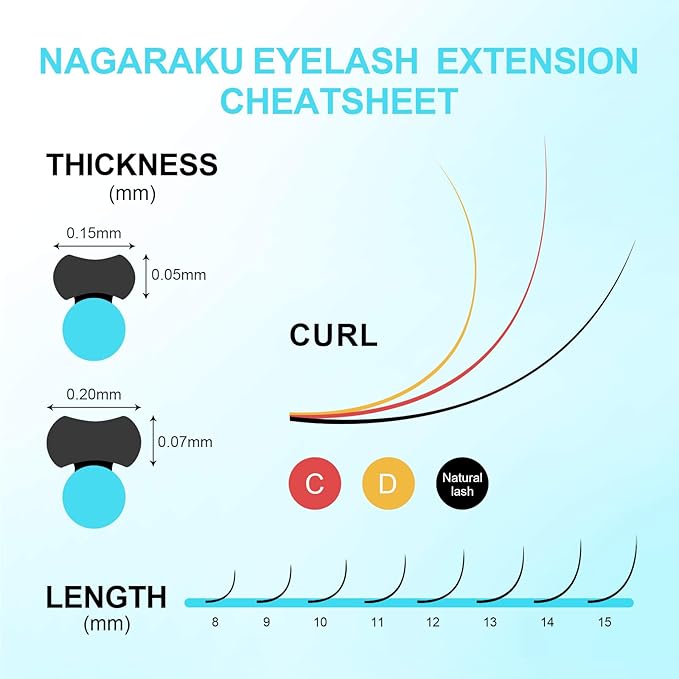 NAGARAKU Double Tips Ellipse Eyelash Extensions Lighter Thinner Flat Split Tips Individual Lash 0.15mm C curl 10mm Matte Black Faux Mink Classic False Lash Supplies 16 Rows