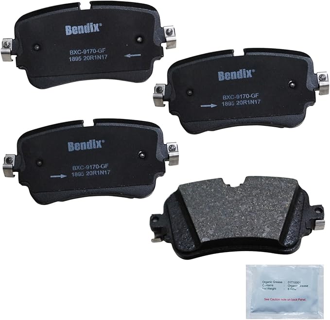 Bendix Priority1 CFC1895 Ceramic Rear Brake Pads for Audi A8 Quattro 2020-2019,e-tron Quattro 2020-2019,e-tron Sportback 2020,Q7 2019-2017,Q8 2019,S6 2020,S7 2020,S7 Sportback 2020,S8 2020,SQ7 2020