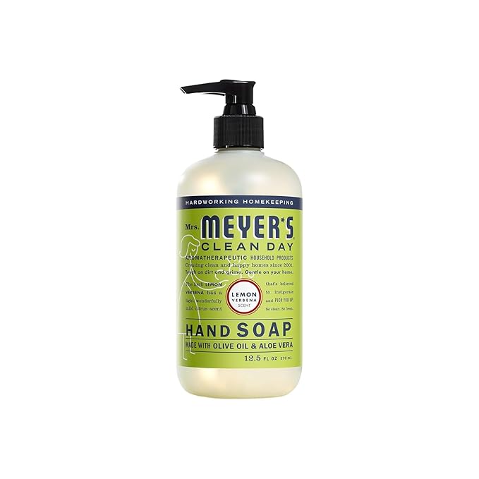 MRS. MEYER'S CLEAN DAY Liquid Hand Soap 4 Pack Variety, Honeysuckle, Rain Water, Compassion Flower, & Lemon Verbena, 12.4 OZ Each, 1 CT Variety Pack