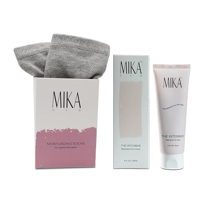 Foot Socks | Foot Cream for Dry Cracked Heels | Urea Cream & Foot Moisturizer| Cracked Heel Treatment | Naturally Scented, Paraben and Phthalate Free