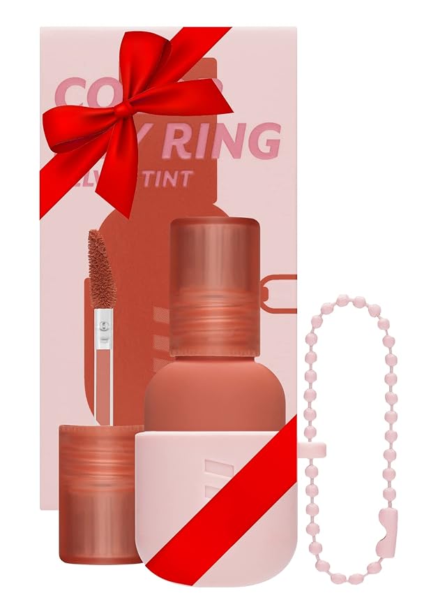 I'M MEME Lip Stain - Color Key Ring Velvet Tint - Gift, Highly-pigmented, Long Lasting, Travel-Friendly, Velvet Finish, 02 Quiet Coral, 2.8 g