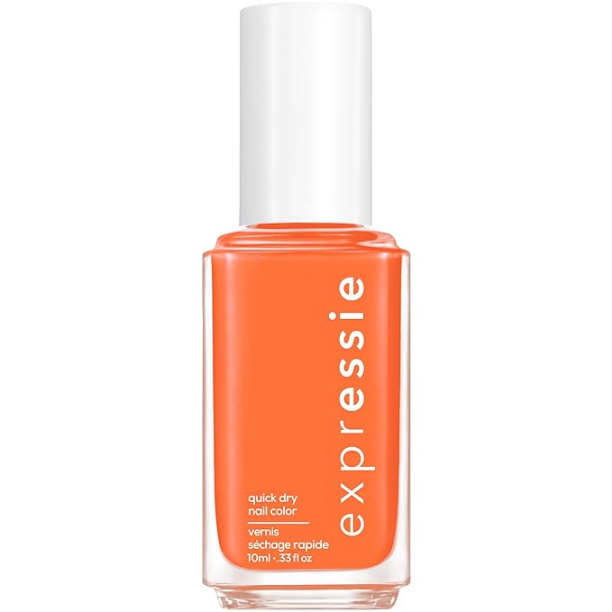 essie Expressie Nail Polish, Quick-Dry Coral Orange Nail Polish, Vegan, Strong At 1%, 0.33 fl oz