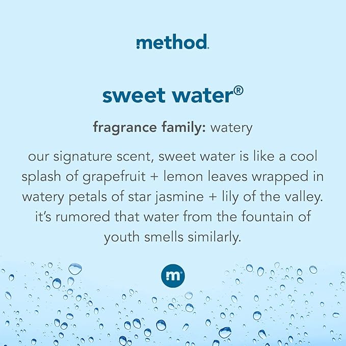 Method Gel Hand Soap, Sweet Water, Biodegradable Formula, 12 fl oz (Pack of 3)