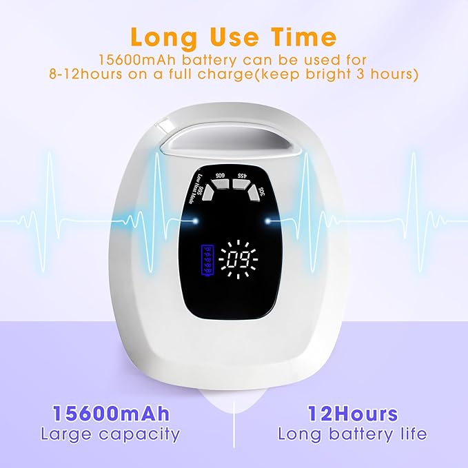 Rechargeable UV LED Nail Lamp 108W Cordless Gel Nail Lamp UV Light for Gel Nails with Metal Base Professional Quick Dry Nail Curing Lamp with Display Auto Sensor Nail Dryer