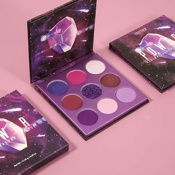 docolor Eyeshadow Palette 9 Colors Gemstone Shadow Palette Highly Pigmented Mattes Shimmers Naked Smokey Glitter Cream Colorful Powder Blendable Long Lasting Waterproof Makeup Palette-Purple