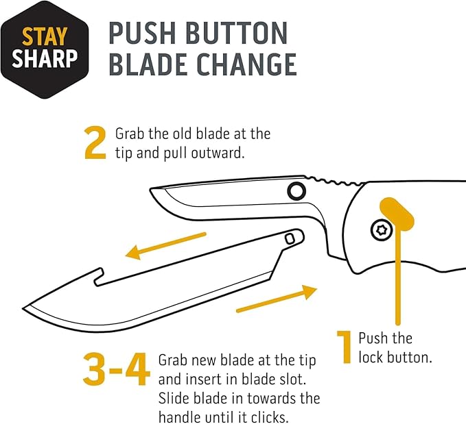 OUTDOOR EDGE Razor VX5 | 1K Carbon Over G10 with Black Tanto| Replaceable Blade EDC Folding Pocket Knife | 3" Blade, Ceramic Ball Bearings, Carbon Fiber Handle, Reversible Pocket Clip | Outdoor, Camping, Survival, Utility