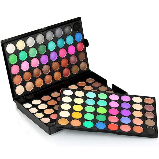 120 Colors Hightlight Eyeshadow Palette Makeup Gift Set, Pure Vie Professional Long Lasting Waterproof Matte Highly Pigments Shiny Shimmers Glitter Makeup Palette Colorful Cosmetic Eye Shadow Pallet#1