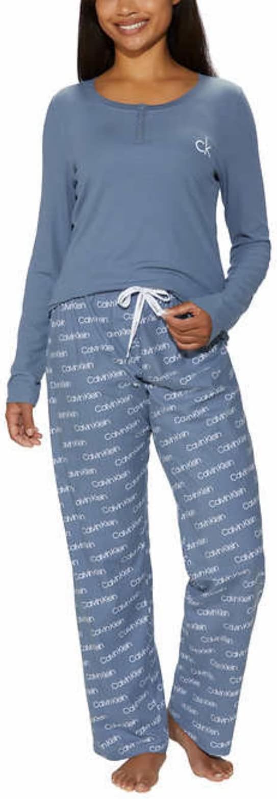 Calvin Klein Womens 2 Piece Fleece Pajama Set