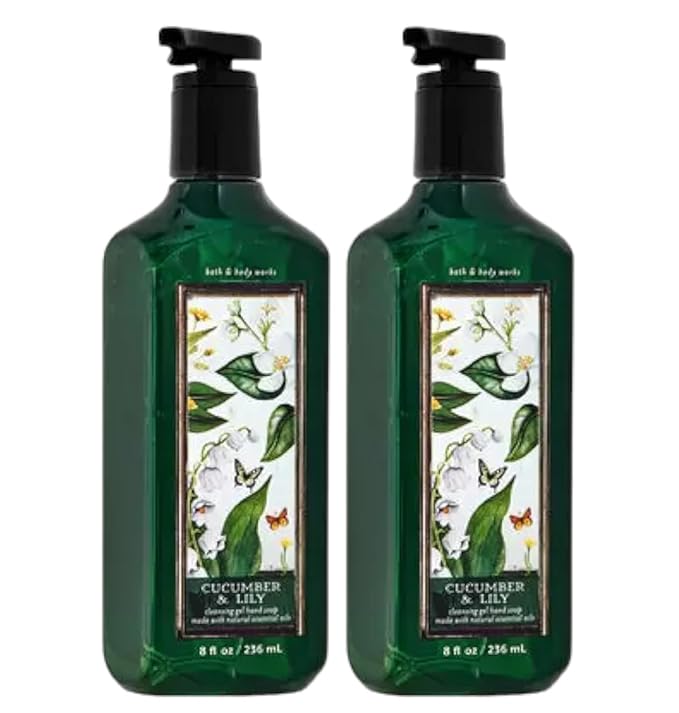 Bath and Body Works Cleansing Gel Hand Soap 8 Ounce 2-Pack (Cucumber & Lily)
