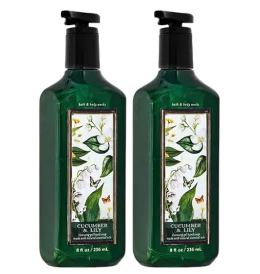 Bath and Body Works Cleansing Gel Hand Soap 8 Ounce 2-Pack (Cucumber & Lily)