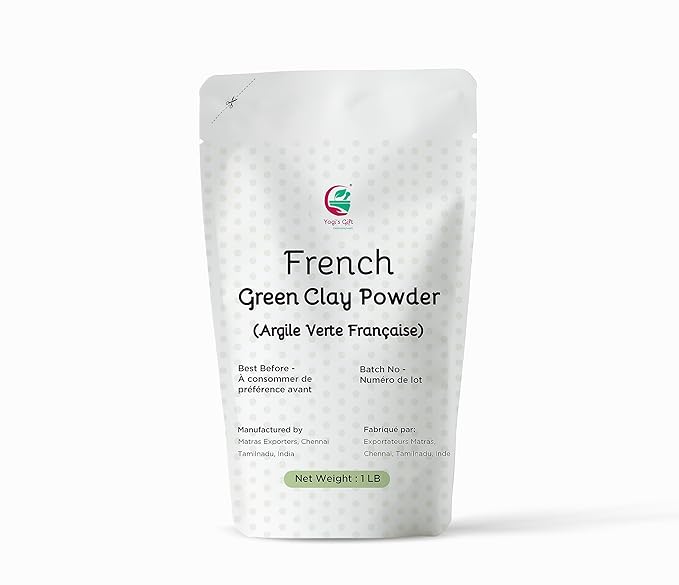French Green Clay Powder 1lb | Deep Facial Cleanser | Skin Softening Face Mask | Natural Detoxifying Mask | Argile Verte | By Yogi's Gift®