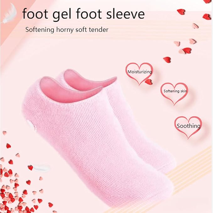 4Pcs Essential Oil Gel Socks,Moisturizing Socks, Gel Spa Socks,Beauty Salon Moisturizing Anti Crack Foot Care Socks for Women and Men Foot, Deep Moisturizing Foot Care Gel Socks