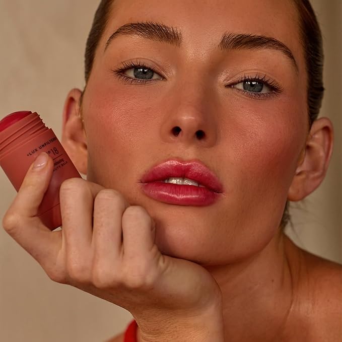 + Lux Unfiltered N°18 Illuminating Beauty Balm in Chili (Spicy Red), Non Toxic, Cruelty-Free, Vegan Shimmer Blush Face Stick