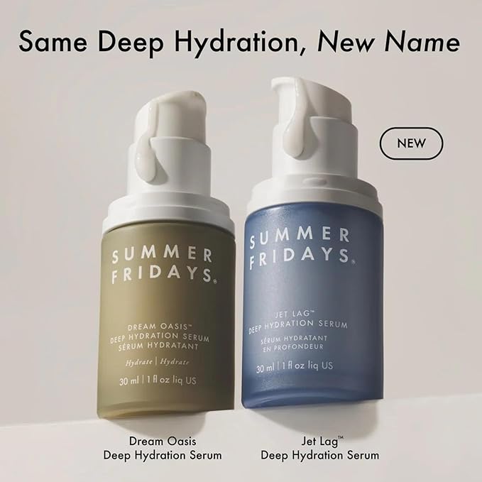 Summer Fridays Jet Lag Deep Hydration Serum - Hydrating Face Serum for Dry Skin with Glycerin & Squalane - Helps Soothe Skin, Improves Skin Barrier & the Appearance of Fine Lines & Wrinkles (1 Oz)