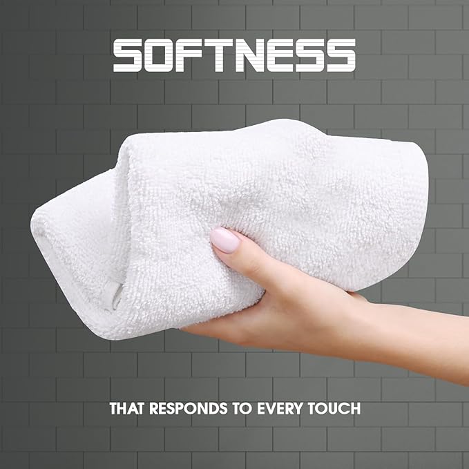 Oakias 100% Cotton Wash Cloths 60 Pack White - 12 x 12 Inches Ring Spun Cotton Facial Towels - Highly Absorbent Quick Dry Spa Towels - Bulk Washcloths Ideal for Scrubbing and Cleaning