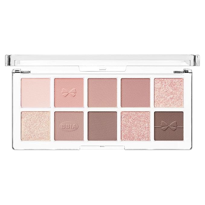 BBIA Essential Eye Palette - Buildable & Blendable Eyeshadow Palette Matte Finish & Gorgeous Shimmer Glitter Pearls Warm Cool Natural Shade Soft Shadow Colors Vegan Korean Makeup (02 YOUR PEACH)