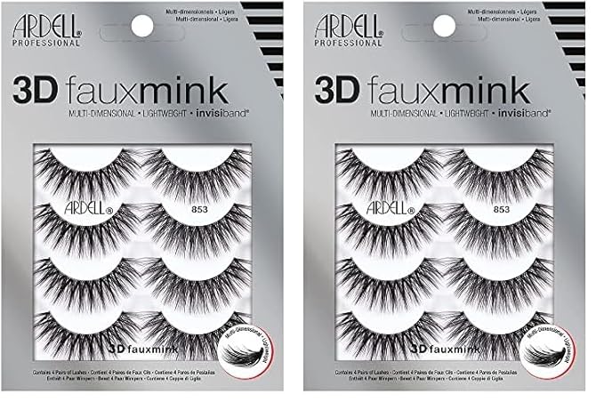 Ardell 3D Faux Mink Lashes 853 4 Pairs (Pack of 2)