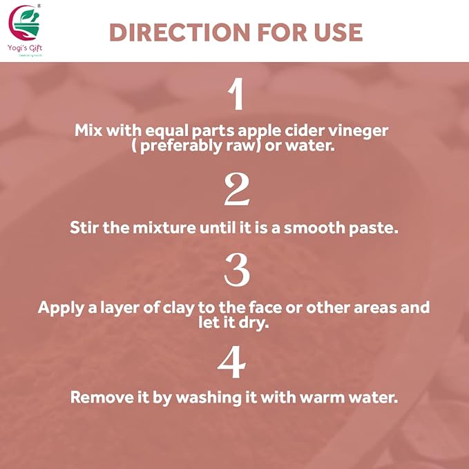 Moroccan Red Clay Powder | 16 Oz | Raw Clay Facial Mask | Deeply Cleanses Pores & Purifies the Skin | By Yogi's Gift ®