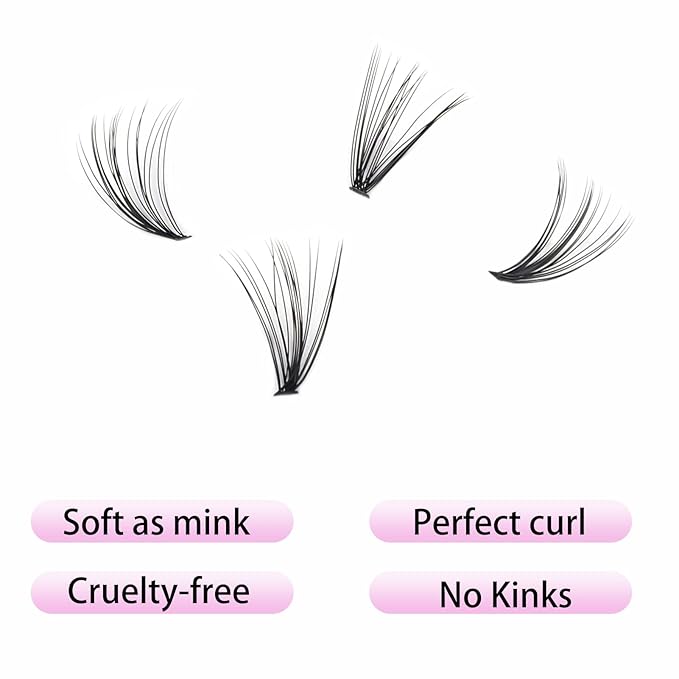 Eyelash Clusters LAUBESS Lash Clusters Individual Lashes Cluster Eyelash Extensions DIY at Home Waterproof Cluster Lashes (20D-0.07D-14-18)