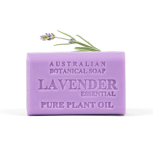 Australian Botanical Soap Lavender with Essential Oil 6.6 oz Triple Milled Luxury Soap Bar Enriched with Shea Butter, Pack of 1