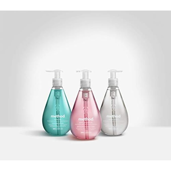 Method Gel Hand Soap, Pink Grapefruit, Biodegradable Formula, 12 Fl Oz (Pack of 6)