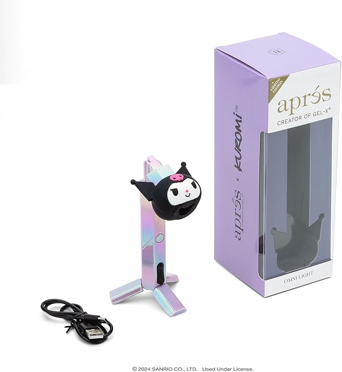 APRÉS x Kuromi™ Omni Light, Gel-X UV LED Nail Lamp, Flash Curing Wand, Handheld or Standing Cordless Nail Lamp for Gel Nails