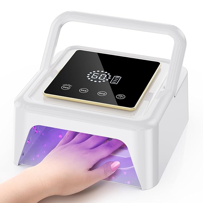 Cordless UV Nail Lamp 108W, Professional LED Nail Lamp with 36 Beads & Touch Display, Rechargeable UV Light for Gel Nails Built-in 4-Timer Modes & Auto Sensor, Fast Curing Nail Dryer for Salon & Home