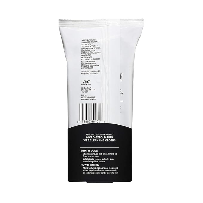 OLAY Regenerist Advanced Anti-Aging Micro-Exfoliating Cleansing Cloths 30 Each (Pack of 2)