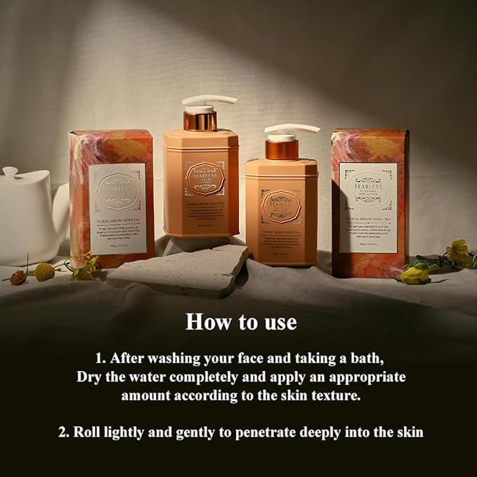 Floral Meadow Sweet Tea Perfumed Body Lotion, Daily Moisturizer, Body Lotion For Dry Skin & Sensitive Skin, Non-Greasy, Slow Aging, Jasmine Scent, Korean Skin Care