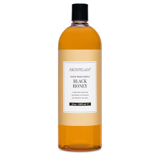 Archipelago Botanicals Black Honey Hand Wash Refill, Liquid Hand Soap Refill, Fragrances with Black Honey, Ginger and Orange Peel, 33 fl oz